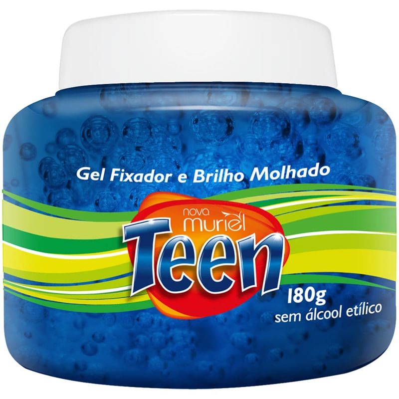 gel fixador para cabelo muriel teen molhado azul 180g (mp)