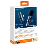 microfone sem fio h'maston mk17 preto com 2 adaptadores (mp)