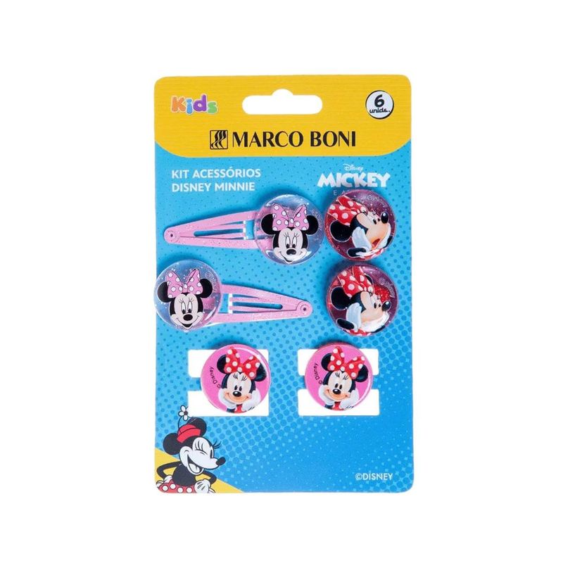 kit elástico e presilha para cabelo marco boni minnie (mp)