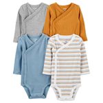 conjunto body 4 peças 24m carter's simple joys listras manga comprida a-bi