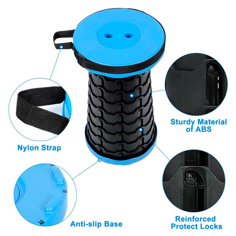 banquinho retrátil telescópico volixod preto e azul a-bi