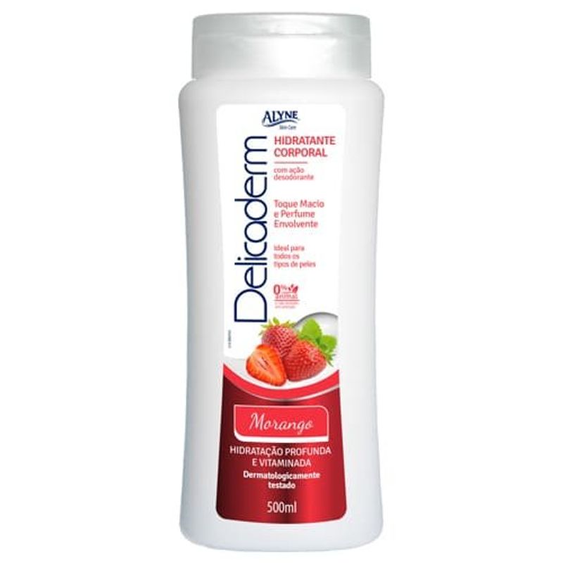 hidratante corporal delicaderm morango 500ml (mp)