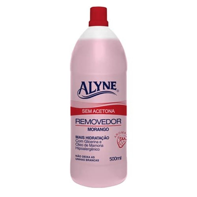 removedor sem acetona alyne morango 500ml (mp)