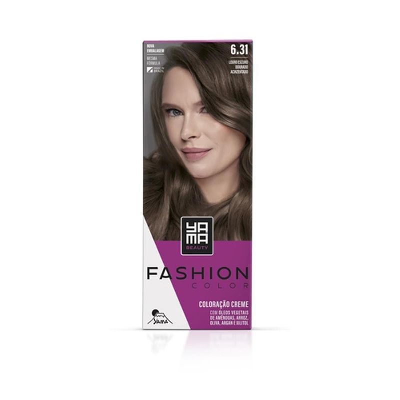 kit coloração yama fashion 6.31 louro escuro dourado acinzentado (mp)