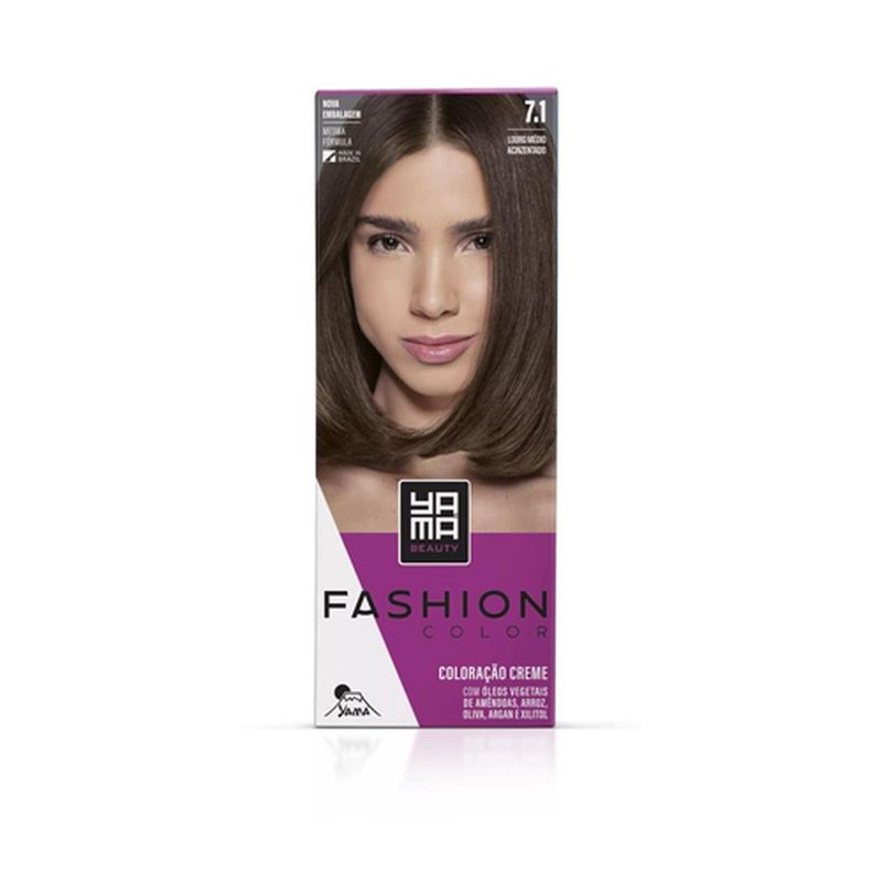 kit coloração yama fashion 7.1 louro médio acinzentado (mp)