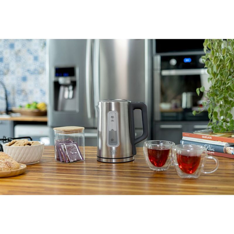 chaleira elétrica black+decker gourmand gris inox 127v kepg-br