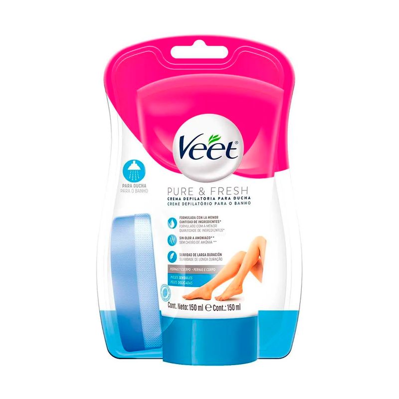 creme depilatório para banho veet pure & fresh 150ml