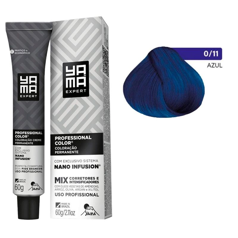 coloração creme yama nano infusion 011 mix azul (mp)