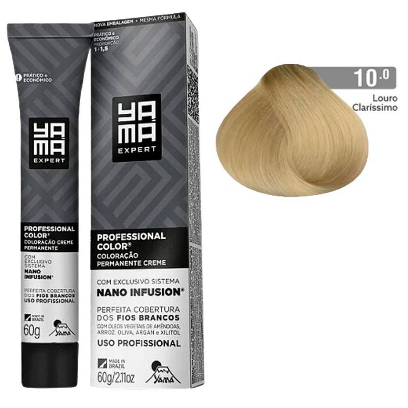 coloração creme yama nano infusion 10.0 louro claríssimo (mp)