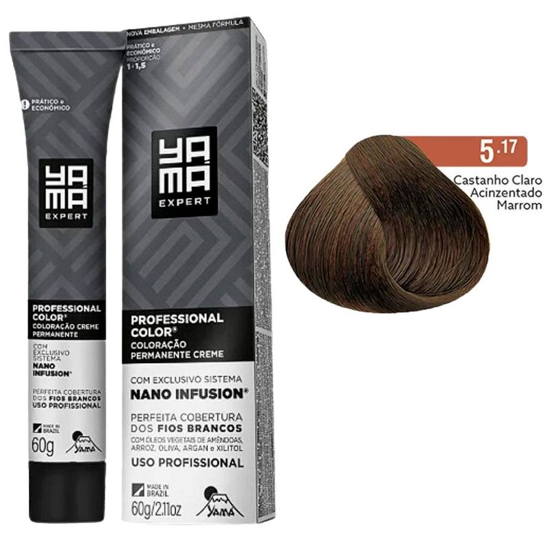 Coloração Creme Yama Nano Infusion 5.17 Castanho Claro