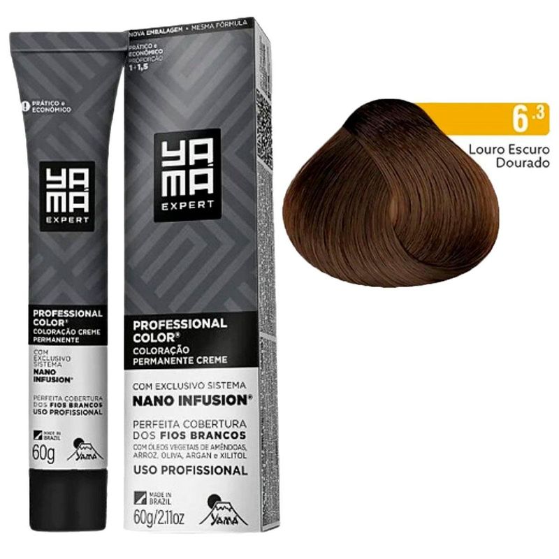 coloração creme yama nano infusion 6.3 louro escuro dourado (mp)