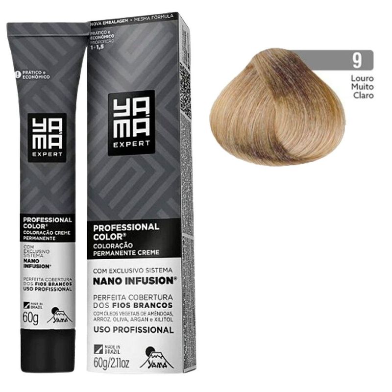 coloração creme yama nano infusion 9.0 louro muito claro (mp)