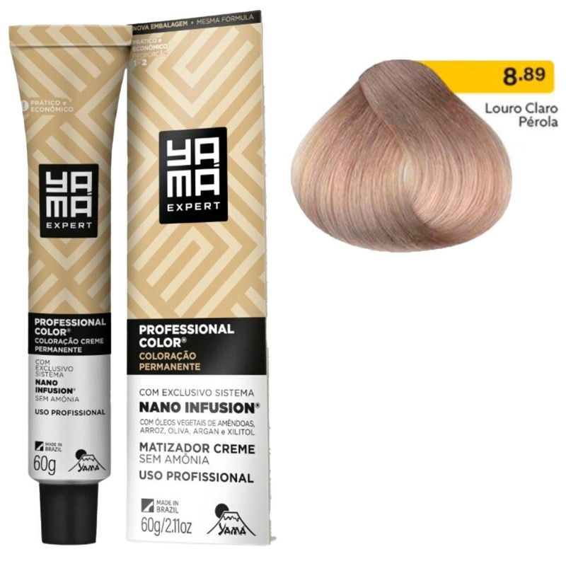 coloração creme yama nano infusion 8.89 louro claro pérola sem amônia (mp)