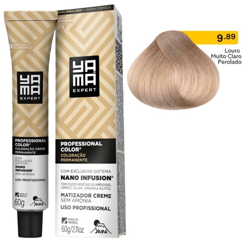 coloração creme yama nano infusion 9.89 louro muito claro pérola sem amônia (mp)