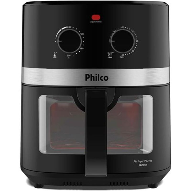 fritadeira philco air fryer redstone 9 litros preto pfr90