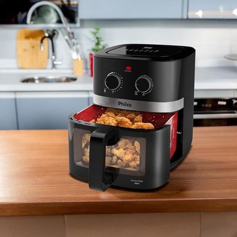 fritadeira philco air fryer redstone 9 litros preto pfr90