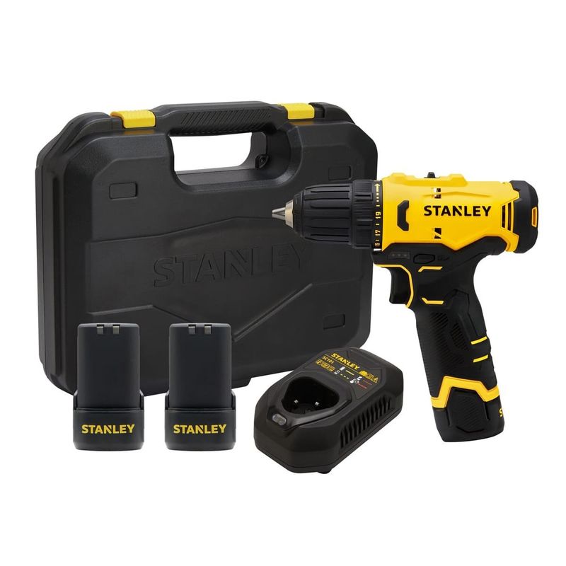 parafusadeira e furadeira stanley de impacto amarelo scd10d2k-br