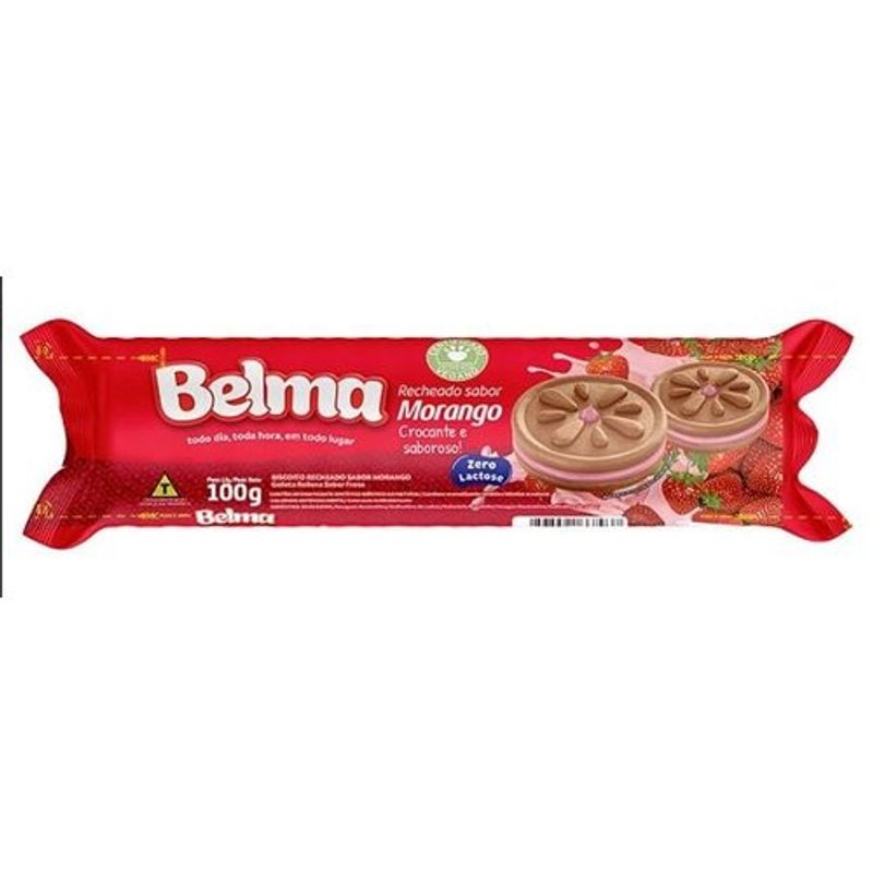 biscoito recheado belma morango 100g