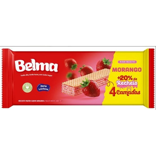 Biscoito Wafer Belma Morango 90g