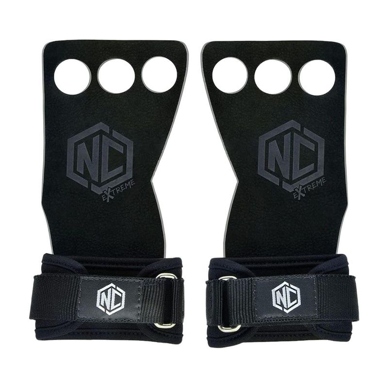 luva grip de couro protetor para crossfit nc extreme panther claw tamanho m preto (mp)