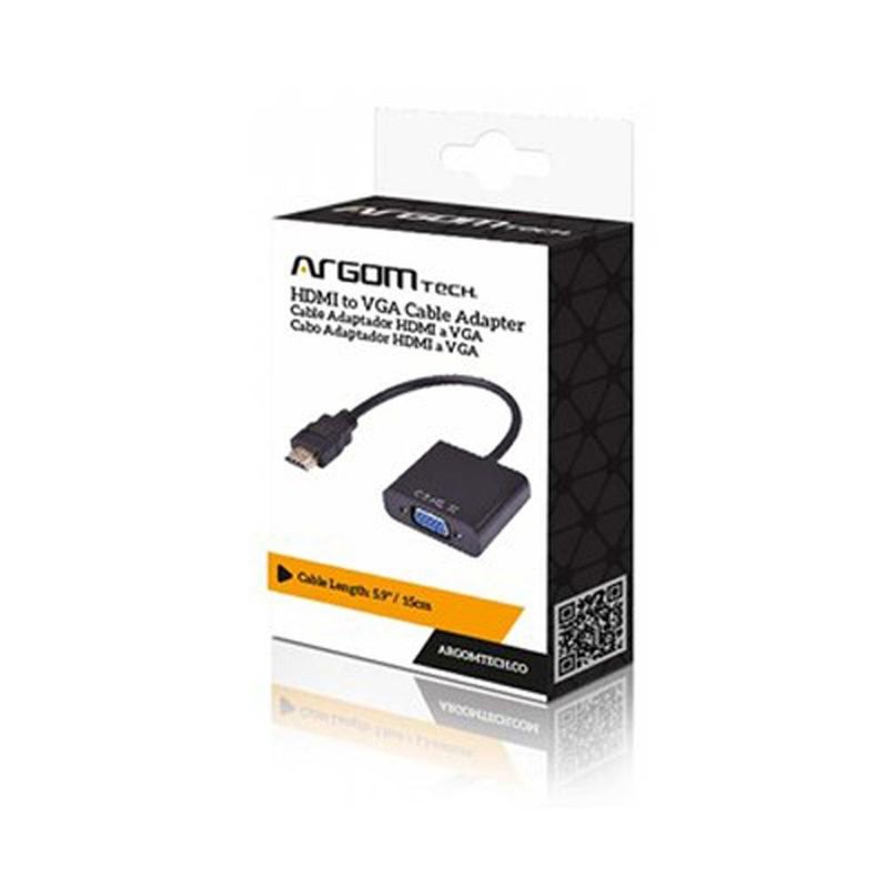 adaptador hdmi argom macho para vga fêmea arg-cb-0055 preto (mp)