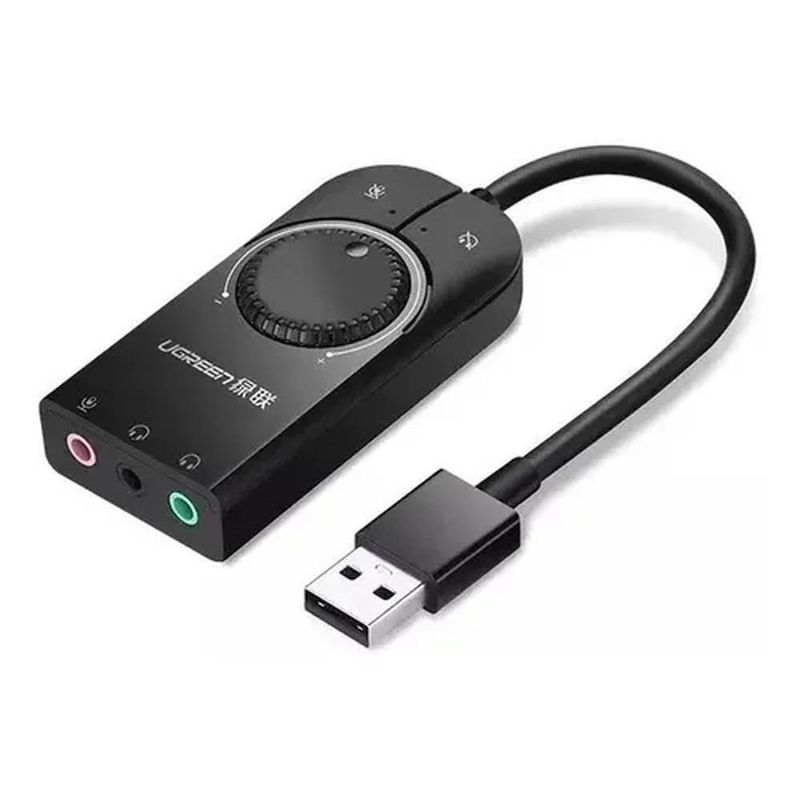 adaptador usb ugreen para p2 com controle de volume cm129 (mp)