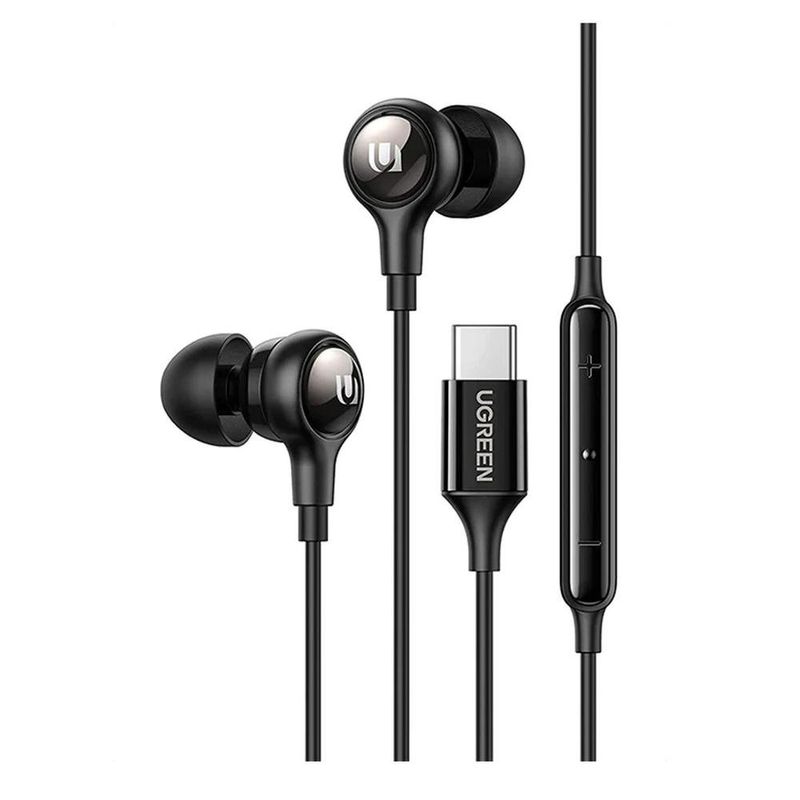 fone de ouvido intra auricular ugreen usb-c ep103 preto (mp)