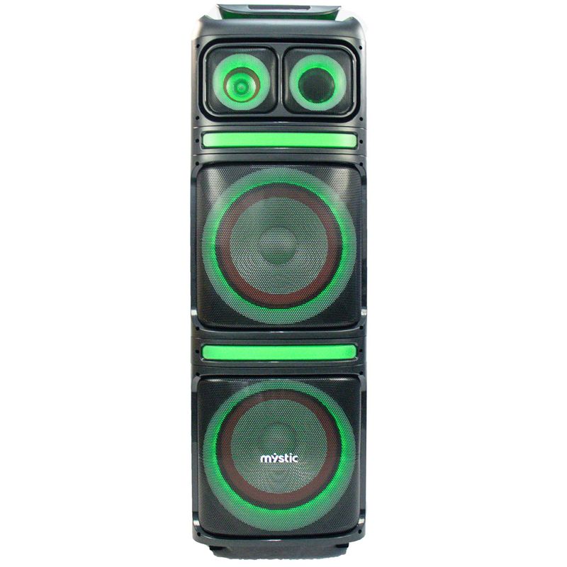 caixa de som amplificada mystic 100w bluetooth com microfone sem fio my-ps1245u