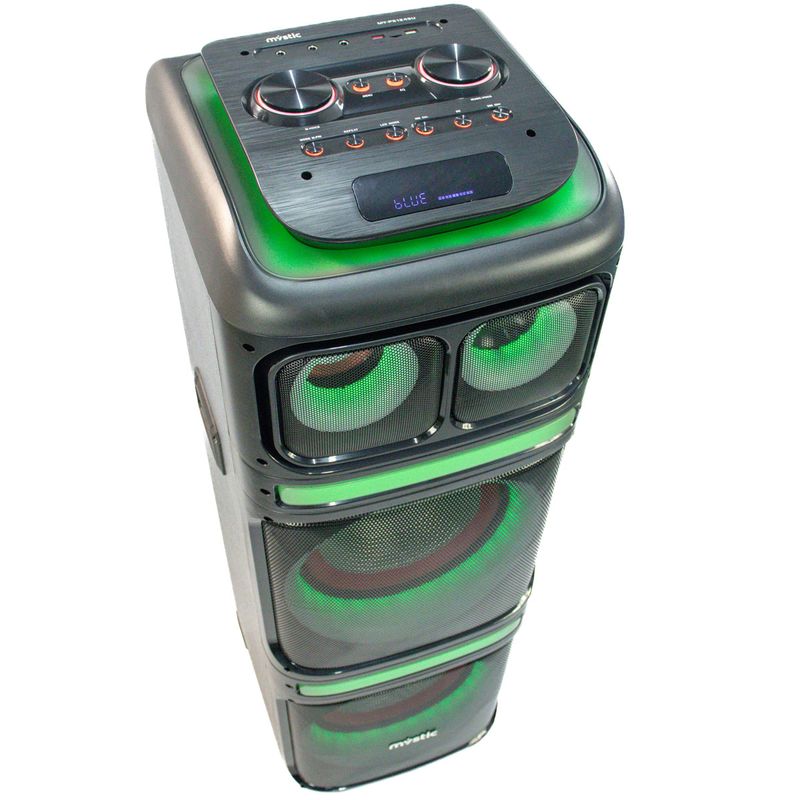 caixa de som amplificada mystic 100w bluetooth com microfone sem fio my-ps1245u