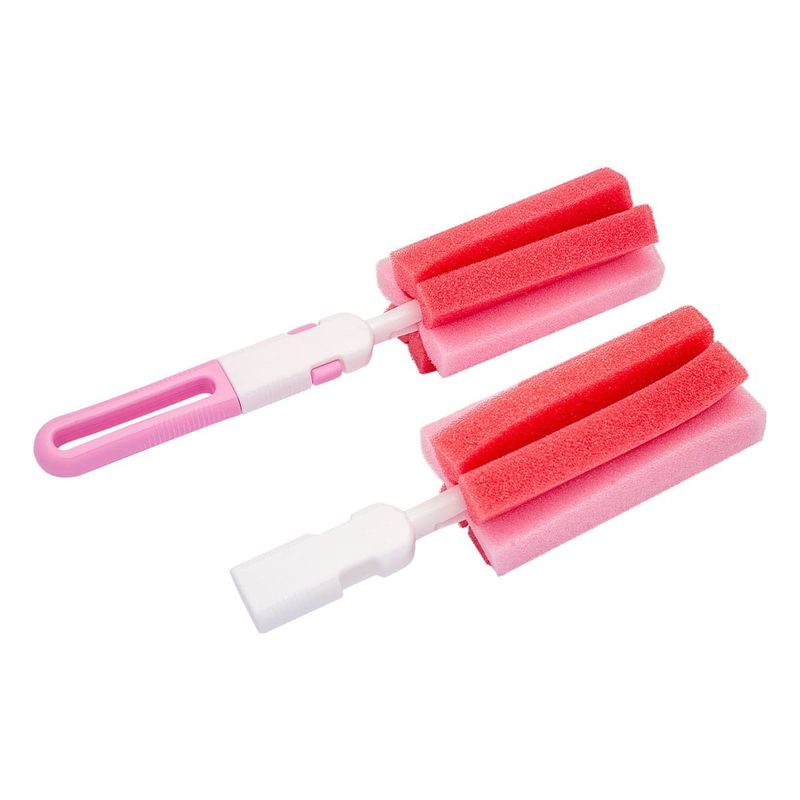 escova de limpeza lolly com esponja rosa (mp)