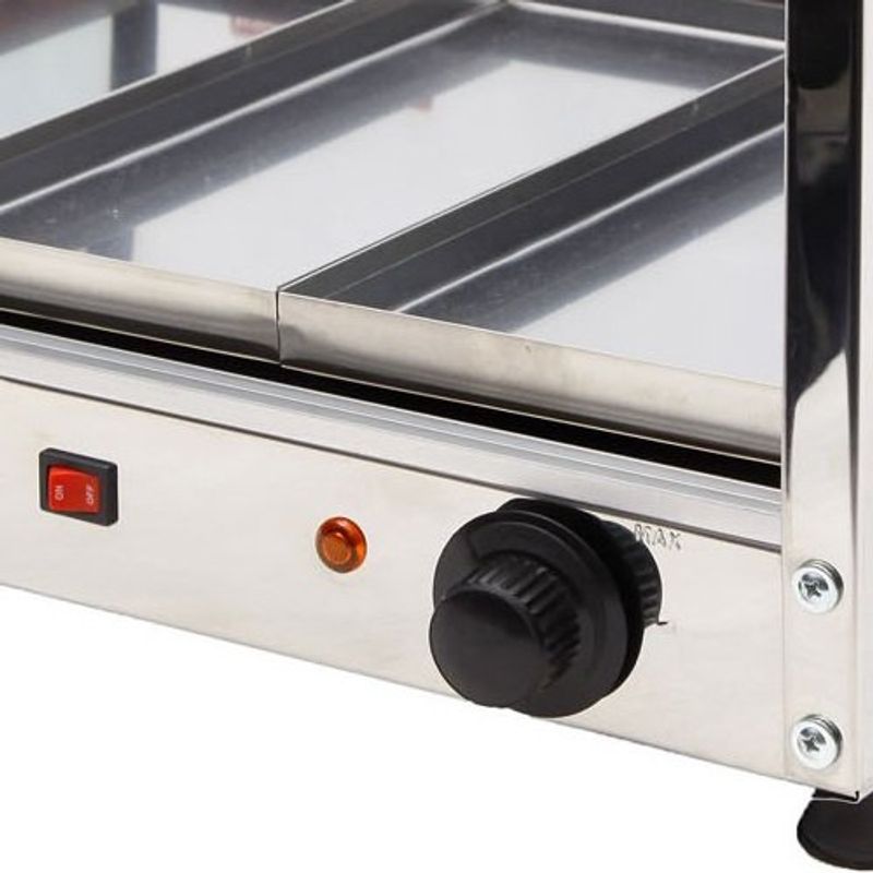 estufa para alimentos edanca eo-3 3 bandejas vitrine curva 110v dourada