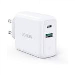 carregador de viagem rápido ugreen 36w usb para usb-c cd170 branco (mp)