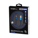 cabo usb argom para lightning 1.8m dura form nylon arg-cb-0023bl azul (mp)