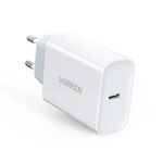 carregador de viagem turbo ugreen usb para usb-c 30w cd177 branco (mp)