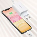carregador de viagem turbo ugreen usb para usb-c 30w cd177 branco (mp)