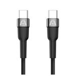 cabo usb-c argom para usb-c 1.8m dura speed nylon fast 65w preto (mp)