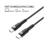 cabo usb-c argom para usb-c 1.8m dura speed nylon fast 65w preto (mp)