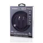 cabo usb-c argom para usb-c 1.8m dura speed nylon fast 65w preto (mp)