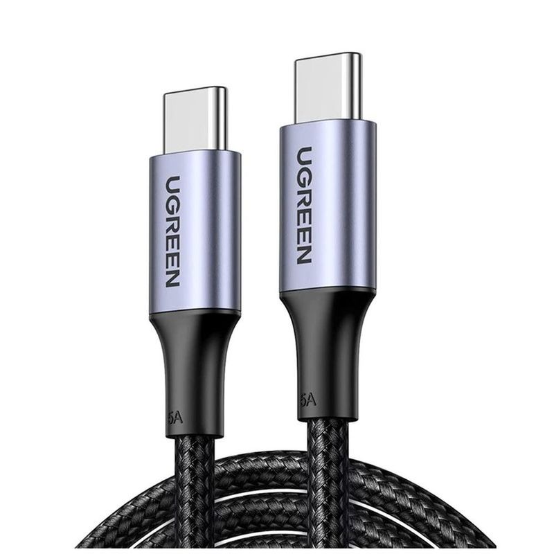 cabo usb-c ugreen para usb-c 2.0m nylon us316 preto (mp)