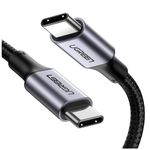 cabo usb-c ugreen para usb-c 2.0m nylon us316 preto (mp)