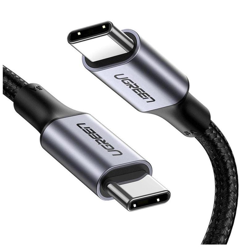cabo usb-c ugreen para usb-c 2.0m nylon us316 preto (mp)