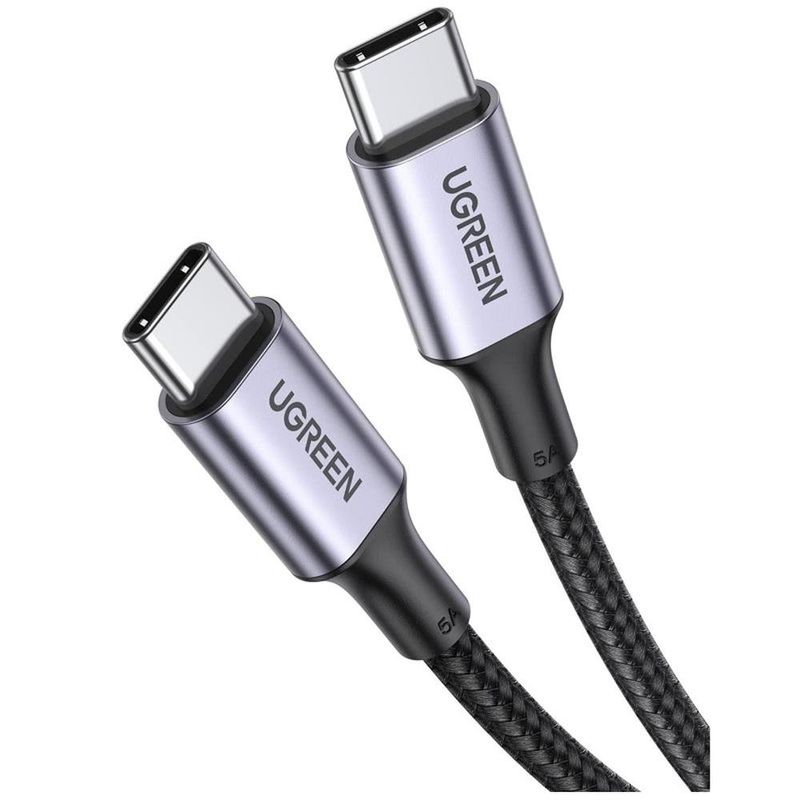 cabo usb-c ugreen para usb-c 2.0m nylon us316 preto (mp)