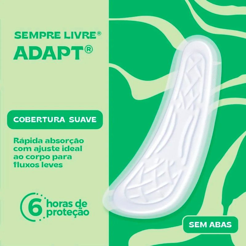 absorvente sempre livre adapt cobertura suave 32 unidades