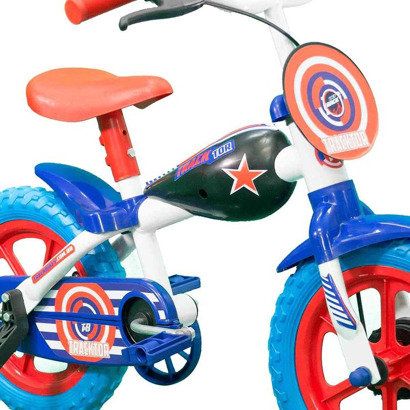 bicicleta track tracktor infantil aro 12 branco e azul
