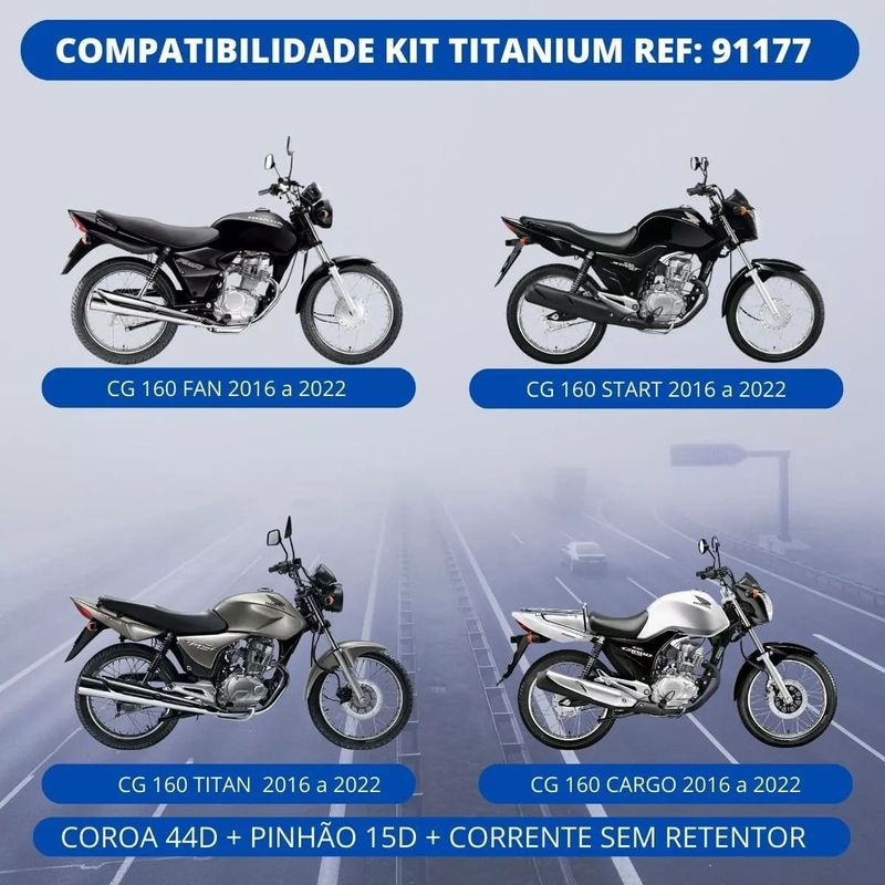 kit relação riffel titanium titan/start/cargo/fan 160 2016-2024 (mp)