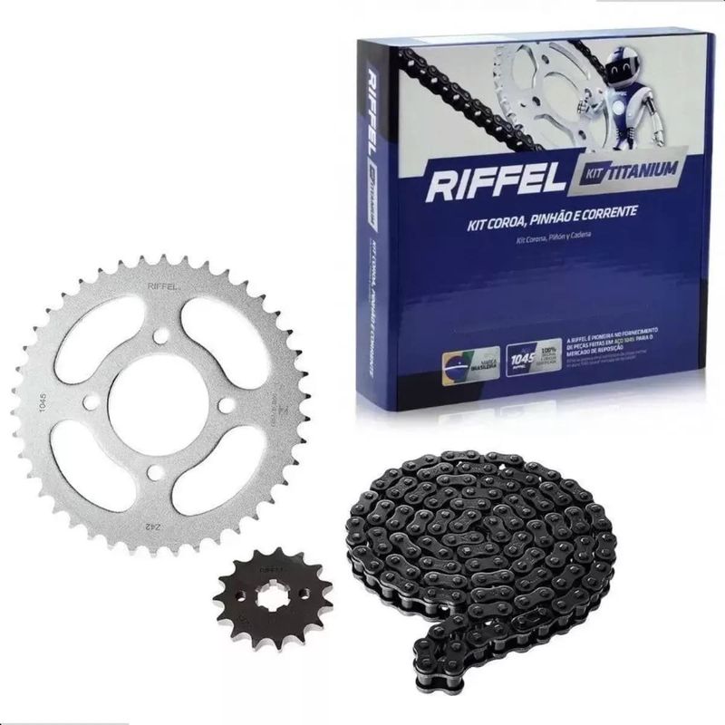 kit relação riffel titanium fazer 150 2016-2024 / ybri factor 2017-2024 / factor 150 2016-2024 (mp)