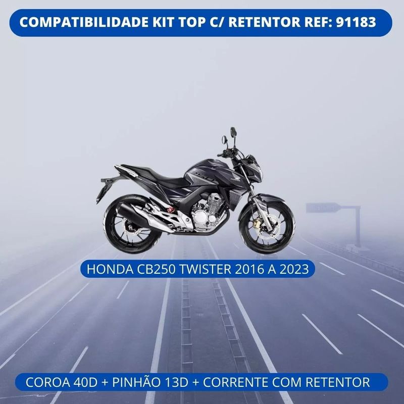 kit relação riffel top cb twister 250 2016-2022 com retentor (mp)