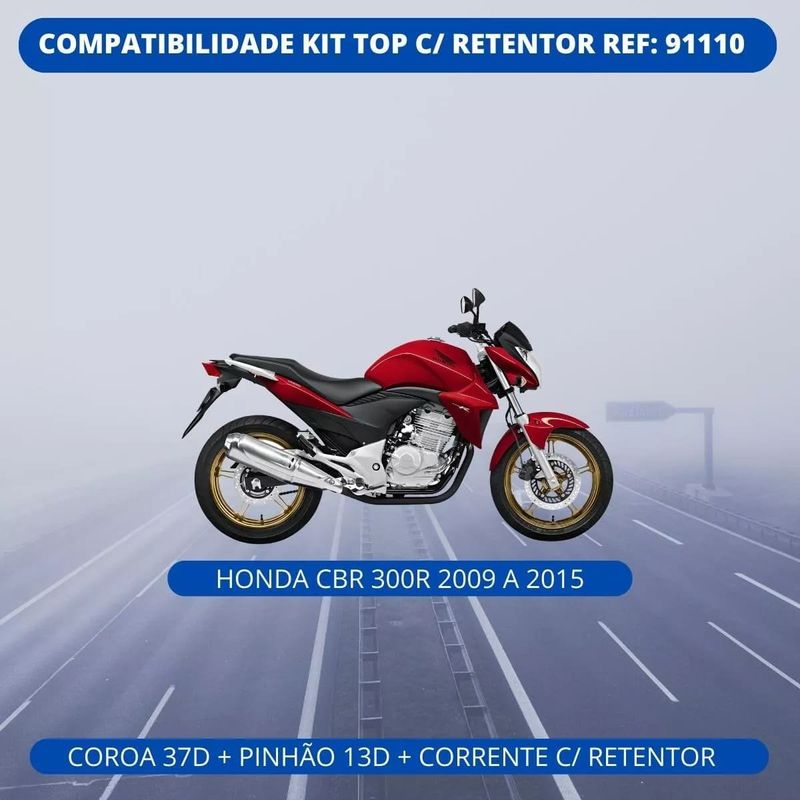 kit relação riffel top cb 300r 2009-2015 com retentor (mp)