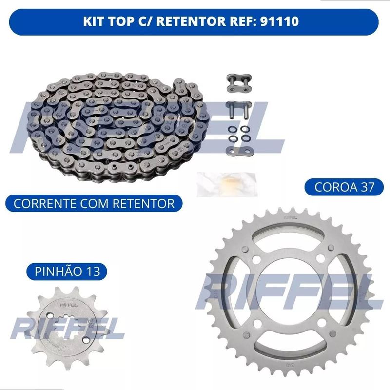 kit relação riffel top cb 300r 2009-2015 com retentor (mp)