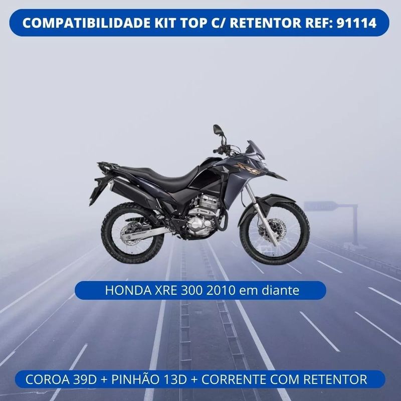 kit relação riffel top xre 300 2010-2023 com retentor (mp)